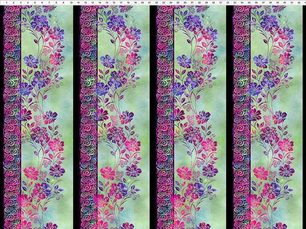 In The Beginning Impressions 10JYS 2 Border Magenta By The Yard