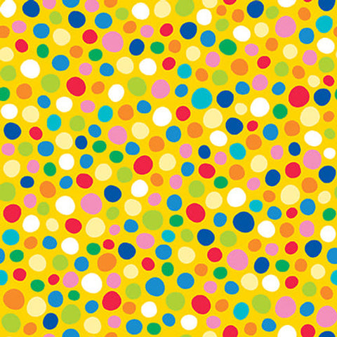 Henry Glass & Co. This Calls For Cake 1187 44 Dots Yellow By The Yard