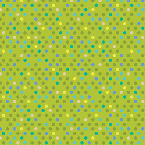 Benartex Dazzle Dots 16206 43 Confetti Drop Lime/Multi By The Yard