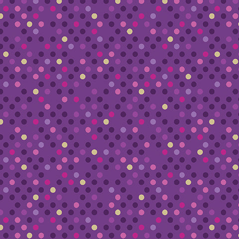 Benartex Dazzle Dots 16206 66 Confetti Drop Purple/Multi By The Yard