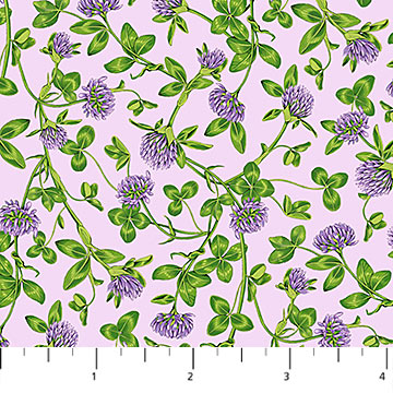 Northcott Honey & Clover 27036 82 Packed Clover Lavender By The Yard