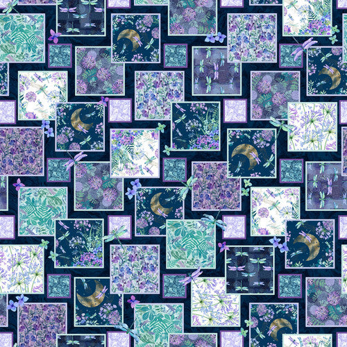 Cadence Quilt Fabric - Patchwork in Indigo Blue - 11919 20