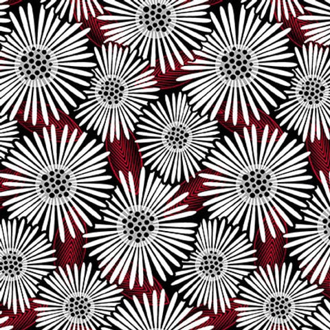 Blank Quilting Scarlet Story 3138 99 Black Daisies By The Yard