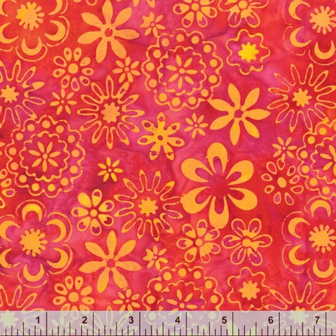 Anthology Batik - Be Colourful 3179Q X Magenta Flowers By The Yard