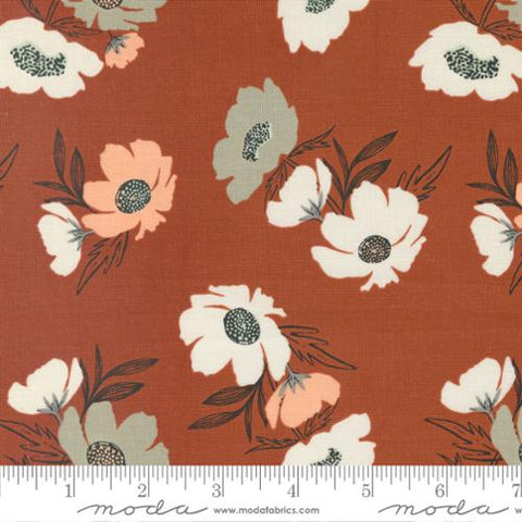 Moda Woodland & Wildfowers 45582 24 Rust Bold Blooms By The Yard