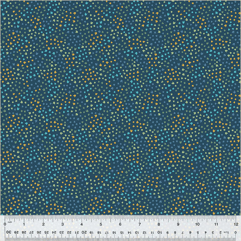 Windham Clover & Dot 53866 2 Scattered Petals Dark Blue By The Yard