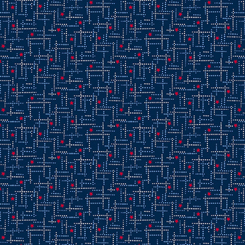 Andover Salute 884B Dotted Maze Blue By The Yard