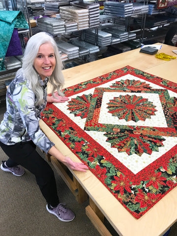 Dresden Bloom 52 x 52" Fully Finished Sample Quilt - Christmas Blossom
