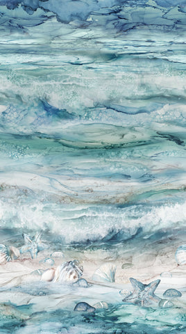 Northcott Digital Print - Sea Breeze 27096 42 Ombre Pale Blue Multi By The Yard