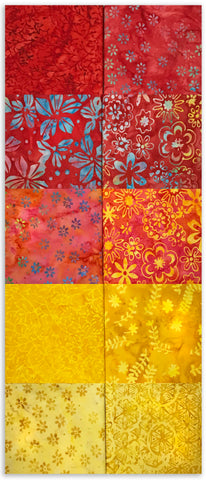 Anthology Batik Pre-Cut 10 Piece Fat Quarter Bundle - Be Colourful