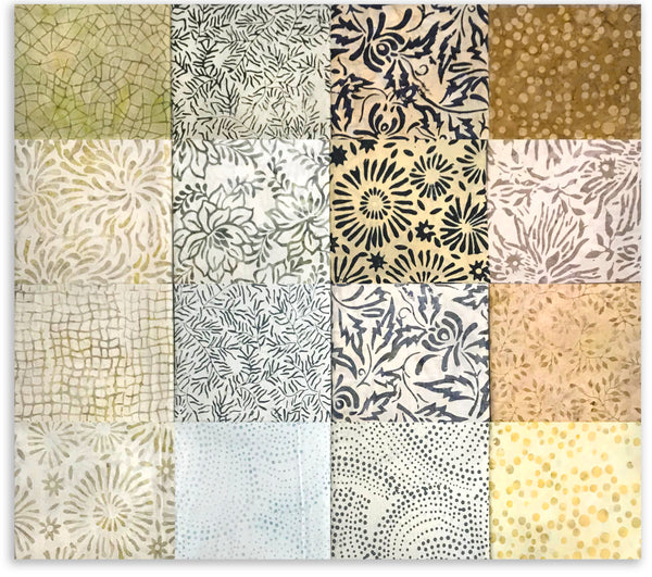 Jordan Fabrics Batiks PreCut 16 Piece Fat Quarter Bundle Oyster