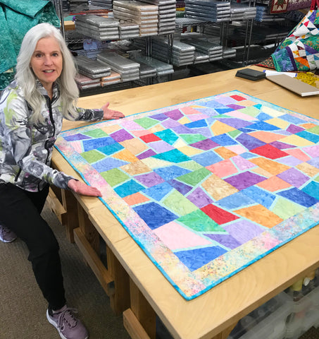 Mosaic 50 x 58" Fully Finished Sample Quilt - Hoffman Ambrosia