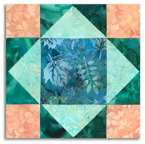 Hoffman PreCut 12 Block King's Crown Quilt Kit Sand & Sky Jordan