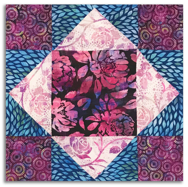 In The Beginning PreCut 12 Block King's Crown Quilt Kit Halcyon II