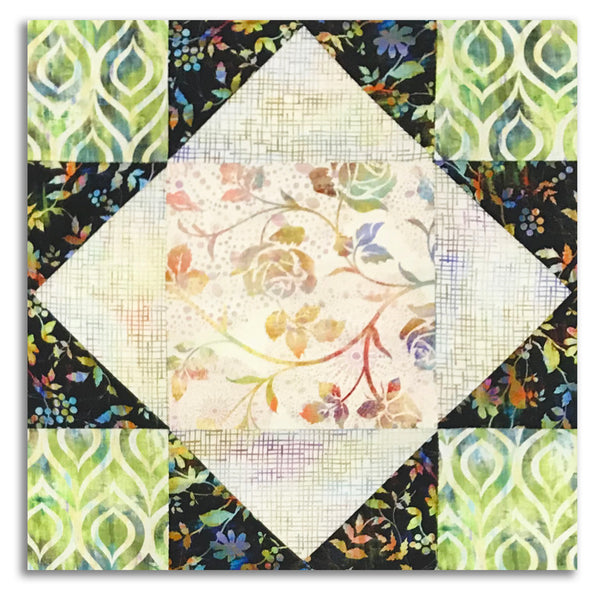 In The Beginning PreCut 12 Block King's Crown Quilt Kit Halcyon II