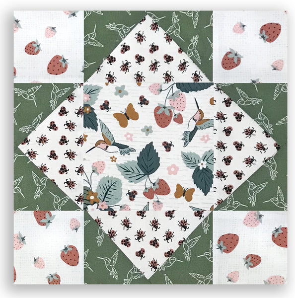 Studio E PreCut 12 Block King's Crown Quilt Kit Garden Party