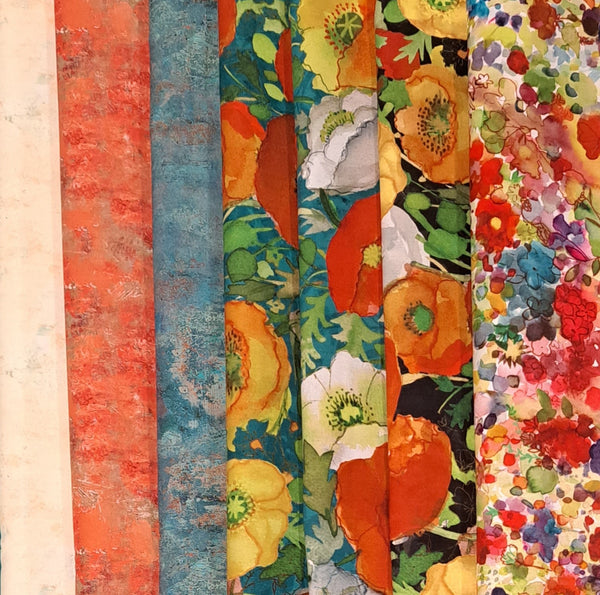 Matt's Mystery Bundles 3.654 Yards Poppy Dreams Assorted Remnant