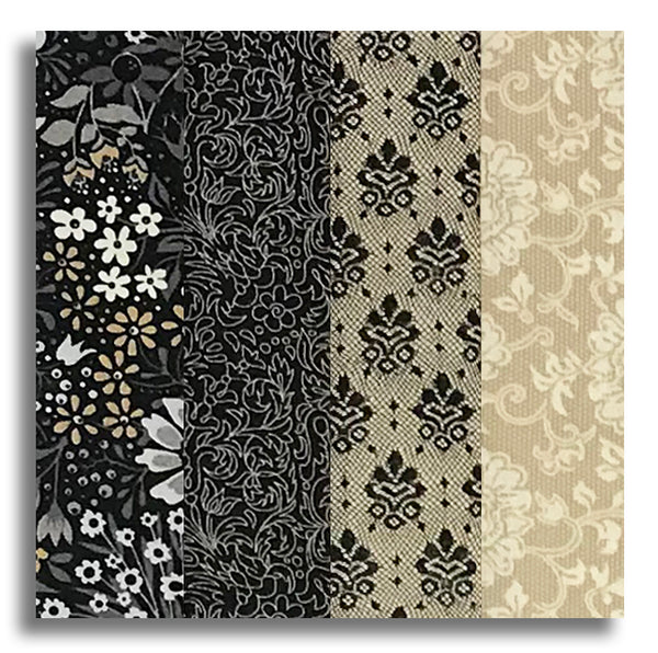 little black dress fabric by basic grey Moda Pre-cut 24 Block Rail Fence Quilt Kit