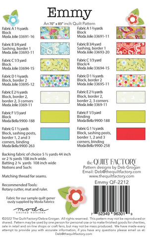 EMMY - The Quilt Factory Pattern QF-2212 DIGITAL DOWNLOAD