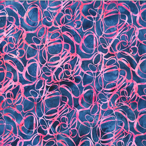Hoffman Bali Batik V2517 264 Flamingo Abstract Circles By The Yard