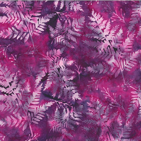 Magenta Dusk Multi Concord Ornate Scroll Batik Fabric - Island Batik
