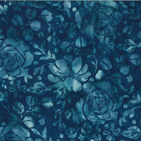 Batik Fabric, Batik Fabric by the Yard, Blue Batik Fabric, Pattern Batik
