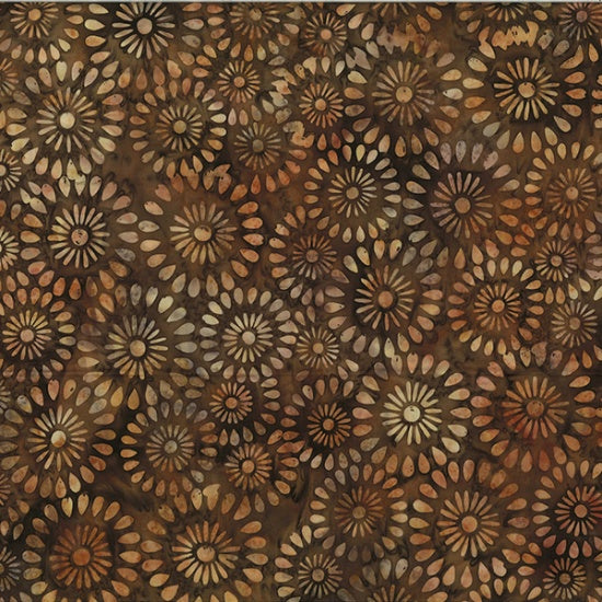 Handmade Batik Fabric - Brown Parang Garden