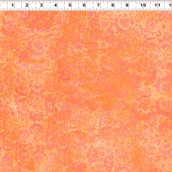 Clothworks Zen Y3768 36 Orange Tonal Jacobean By The Yard