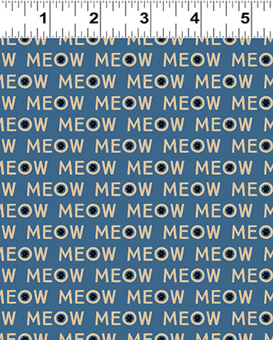 Clothworks Purrfection Y3976 90 Meows Blue By The Yard