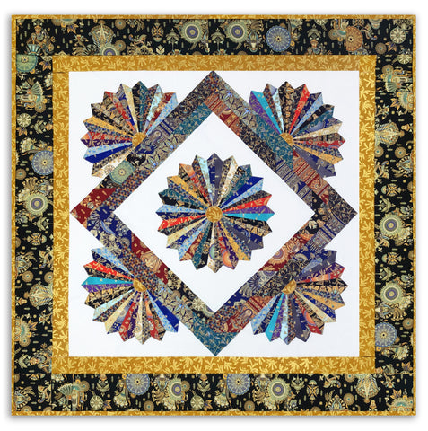 Dresden Bloom 52 x 52" Fully Finished Sample Quilt - Kaufman Ancient Beauty
