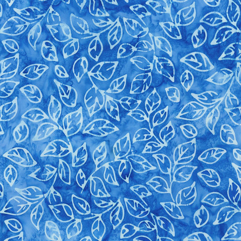Kaufman Artisan Batiks Floral Wave 21624 82 Blue Jay Leaves 1.125 YARDS
