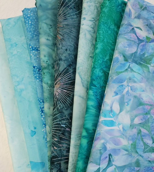 Matt's Mystery Bundles 5.67 yards Light Teal Batiks Remnants
