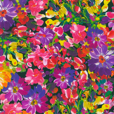 Kaufman Painterly Petals - Meadow 22272 193 Summer By The Yard
