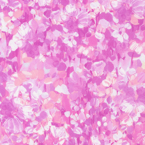 Kaufman Painterly Petals - Meadow 22273 10 Pink By The Yard