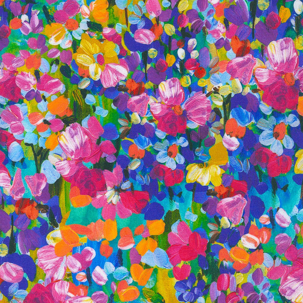 Kaufman Painterly Petals - Meadow 22273 268 Nature By The Yard