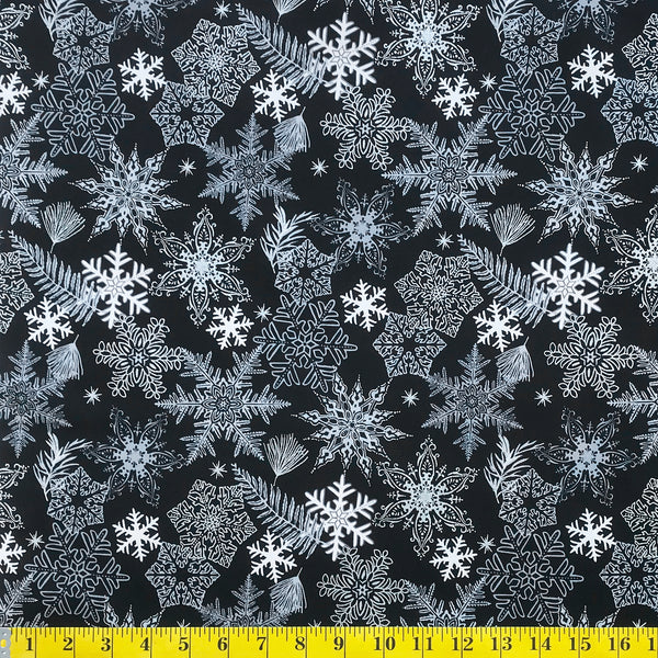 Silver Snowflakes Cotton Lycra