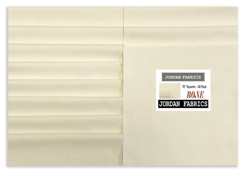 Jordan Fabrics Solids Pre-Cut 40 Piece 10" Layer Cake Squares - Bone