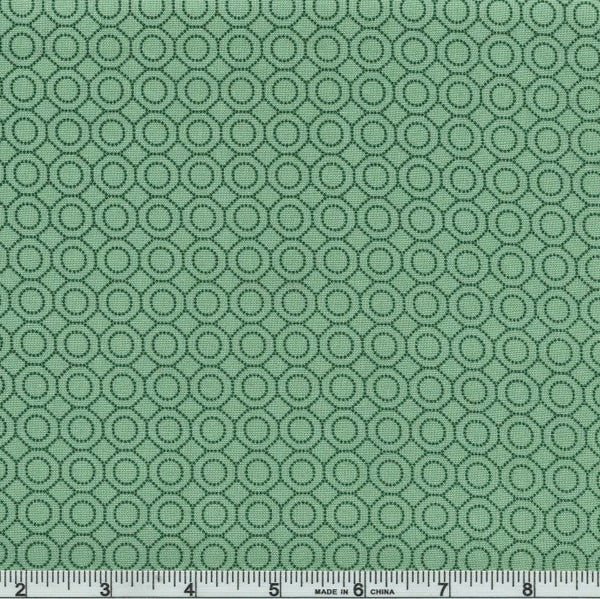 Henry Glass & Co. Sage & Sea Glass 1544 11 Sea Glass Dotted Hexies By The Yard