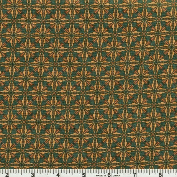Henry Glass & Co. Sage & Sea Glass 1545 11 Teal Wheat Blossoms By The Yard