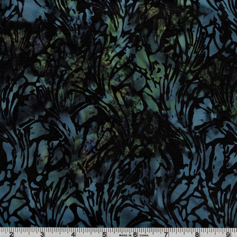 Hoffman Batik Twilight Bay 2062 295 Hummingbird Abstract Seaweed By The Yard