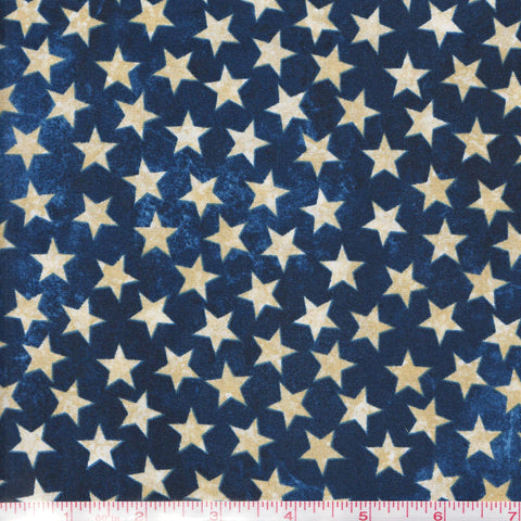 Northcott Stars & Stripes 39101 49 Navy Tan Stars by the yard