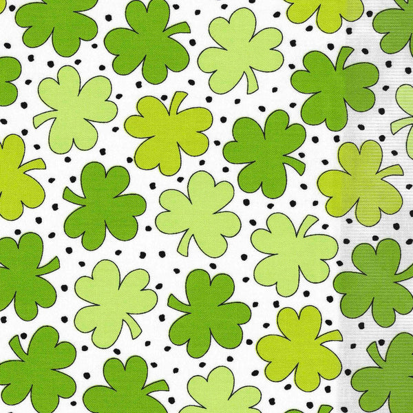 Andover Three's A Charm 477 L White Shamrocks By The Yard