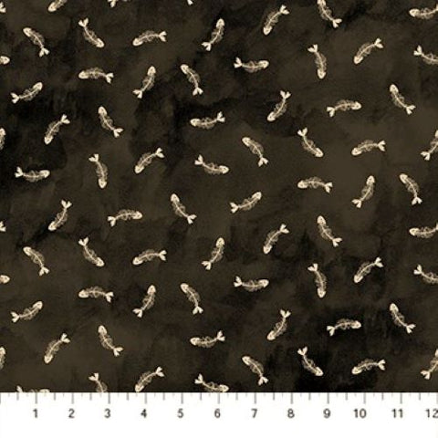 FIGO Fabrics Marcel 90292 99 Black Fish Bones By The Yard