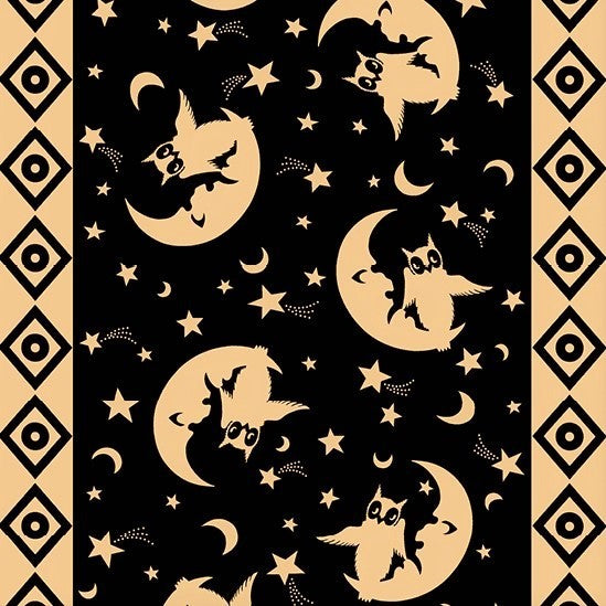 Black-on-Black Cotton Fabric by the Yard - Midnight Magic Downpour Dusk -  Renee Nanneman for Andover A-264-KC