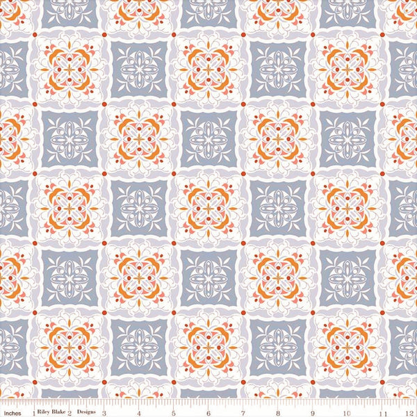 Riley Blake Heartsong C11303 Blue Tiles By The Yard