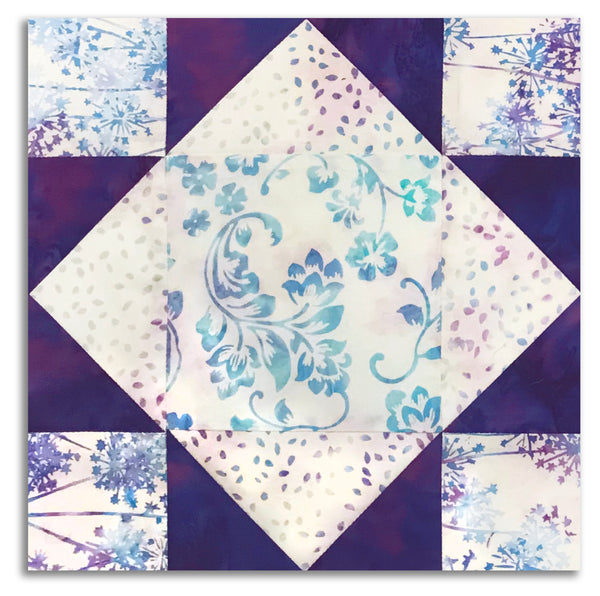 Hoffman PreCut 12 Block King's Crown Quilt Kit Dragonfly Jordan Fabrics