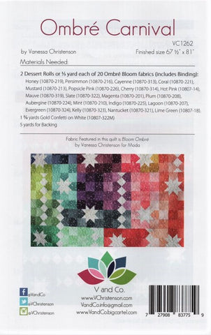 OMBRE CARNIVAL - V and Co. Quilt Pattern VC1262