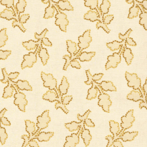 Andover Frond 482 Y Gold on Cream Leaf Outlines By The Yard