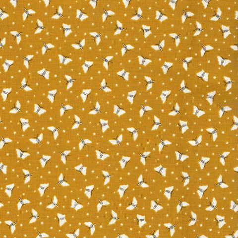 Andover Frond 483 Y Cream on Gold Butterfly Dots By The Yard