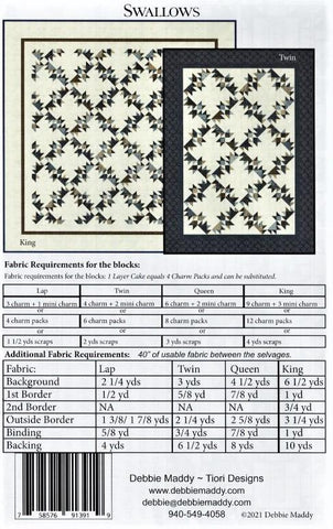 SWALLOWS - Calico Carriage Quilt Designs Pattern CCQD178 DIGITAL DOWNLOAD
